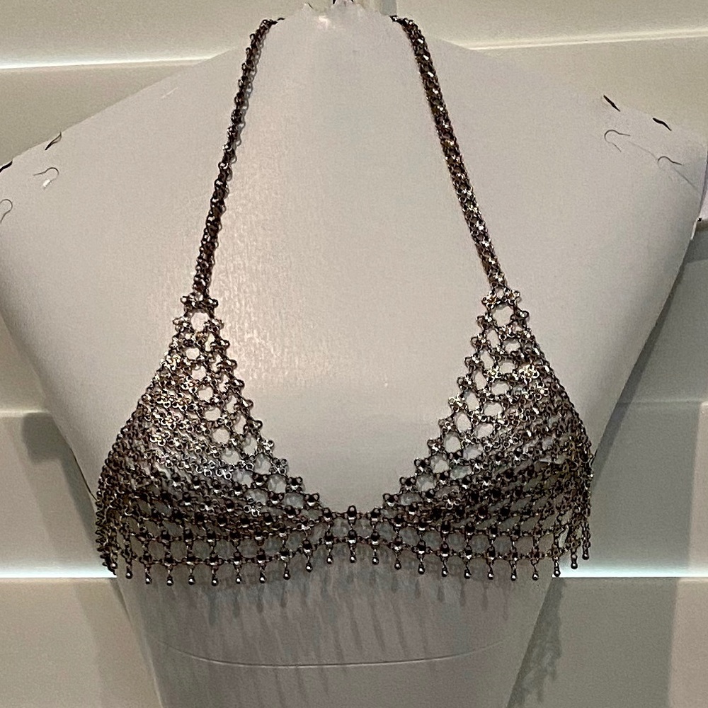 Forever 21 Metal Halter Rave Top